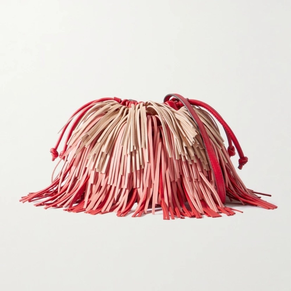 Zimmermann Unique Purse Coral Pink Fringe Crossbody Bag - Picture 3 of 16